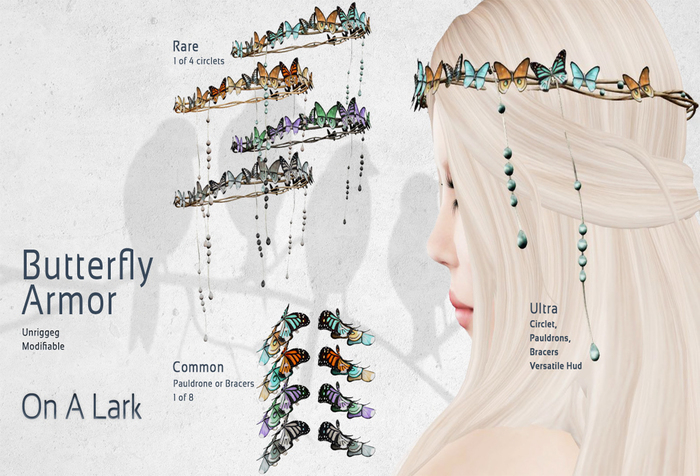 *OAL* Butterfly Bracers ~ Lavender
