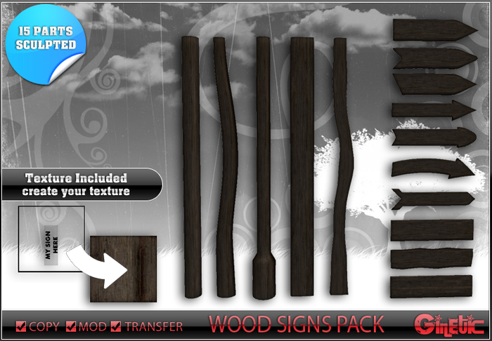 [G] Wood Signs Pack