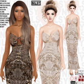 BEADED CHIFFON GOWN,2 SKIN COLOR