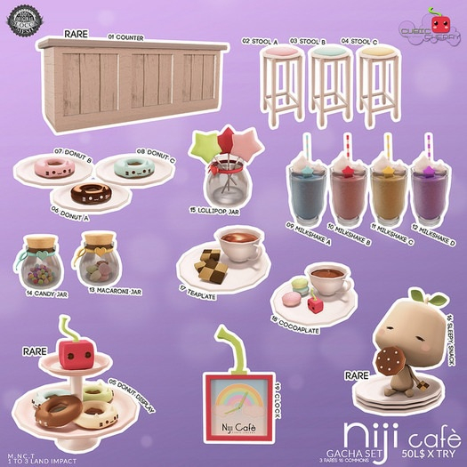 01 {NIJI cafe} Counter .::Cubic Cherry::. RARE