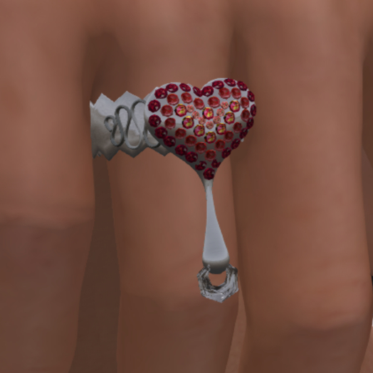 RS - Drop Heart LH Ring - Red