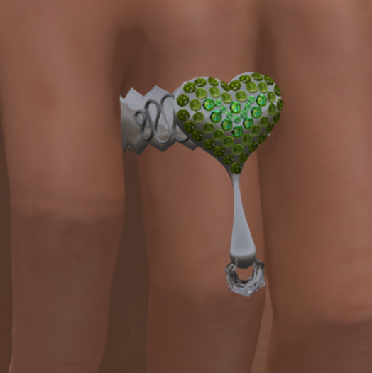 RS - Drop Heart LH Ring - Light Green