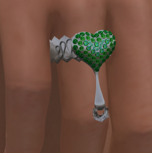 RS - Drop Heart LH Ring - Dark Green