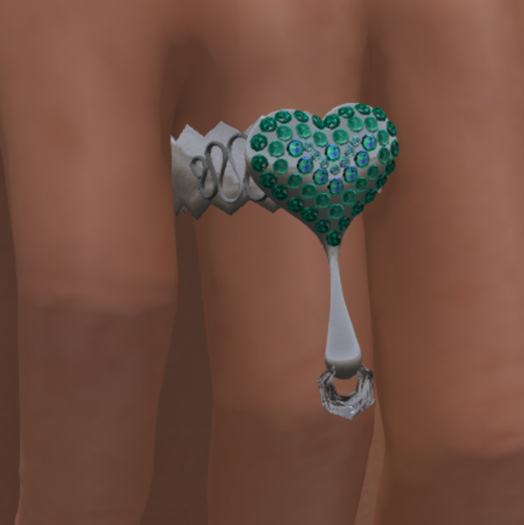 RS - Drop Heart LH Ring - Blue Green