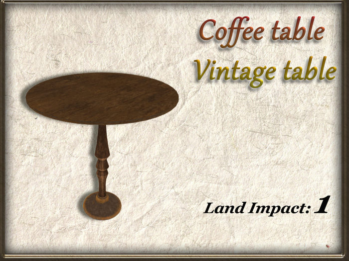 Coffee table - Vintage table ( 1 Li ) Full Perm