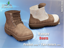 Ranger Boots rigged for REBIRTH Eden body + unrigged - Peanut color + bicolor