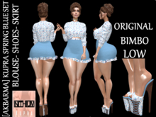 [AKBARMA] KUPRA SPRING BLUE SET BLOUSE- SHOES- SKIRT