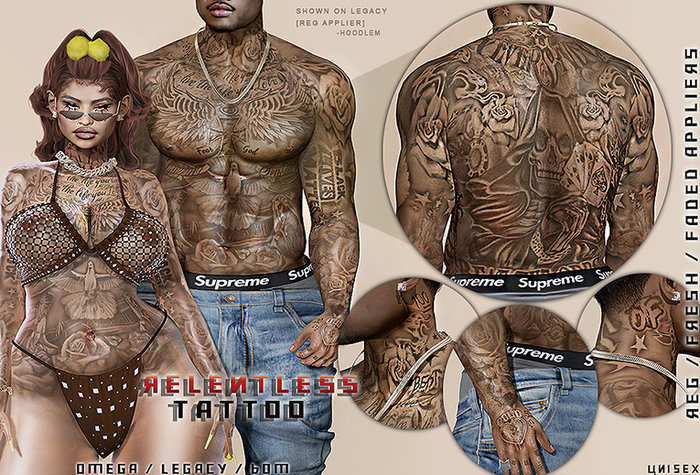 Hoodlem - Relentless Tattoo Unisex ( Omega / BOM / Legacy )