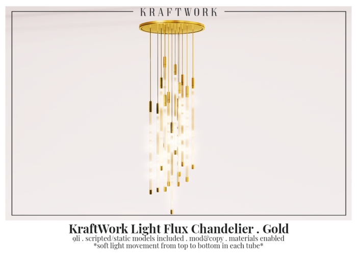 KraftWork Light Flux Chandelier Gold (Add Me)