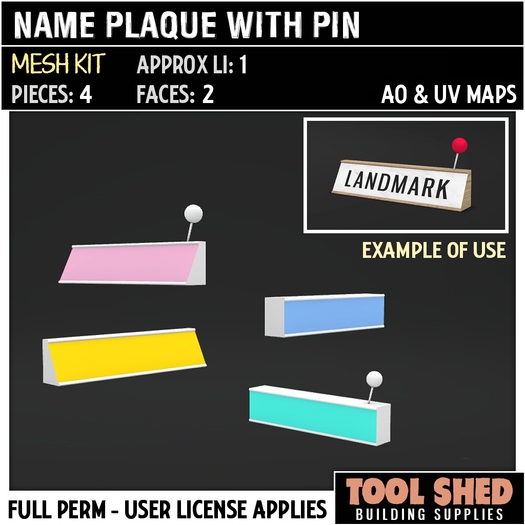 Tool Shed - Name Plaque with Pin Mesh Kit
