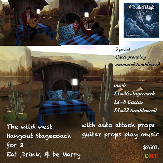 The Wild West stagecoach Hangout for 3-Box