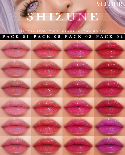 VELOUR: "Shizune" HD Lips - Pack 04 (Genus)
