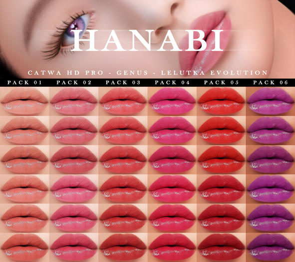 VELOUR: Hanabi HD Lips - Pack 02 (Catwa HD PRO)