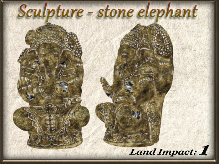 Sculpture - stone elephant (1 Li) Full Perm