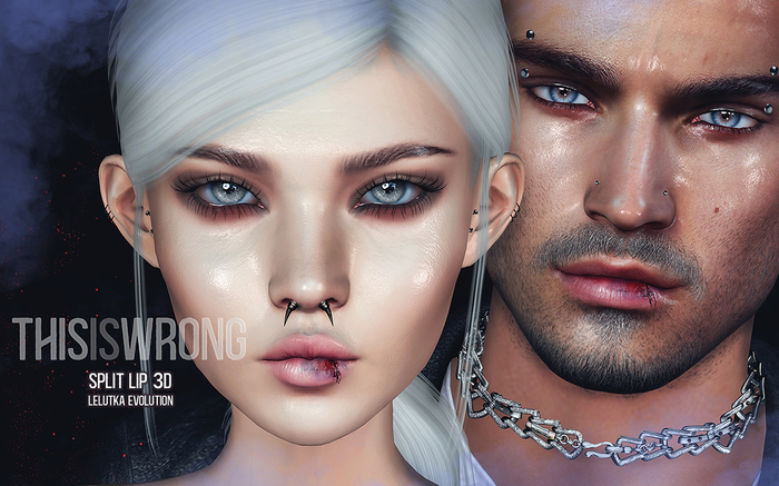 THIS IS WRONG Split lip shine+tattoo 3D 