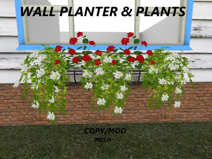 WALL PLANTER & FLOWERS