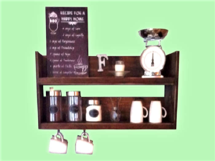 KITCHEN SHELF HAPPY HOME COFFEE SERVER DECOR! Farm Country 3D Detailed Cut Out Wall Decal Style on 1Prim Hang Ready C/M
