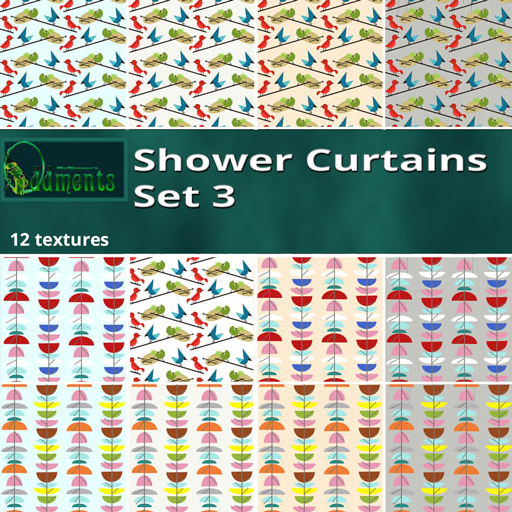 50s shower curtains set 3