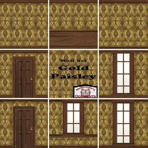 Gold Paisley wall set