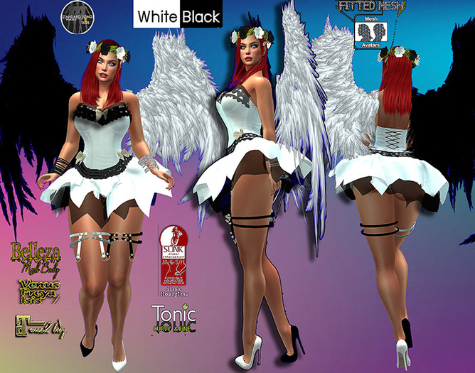 WHITE BLACK SET-MAITREYA-BELL-SLINK-TONIC-CLASSIC 3S