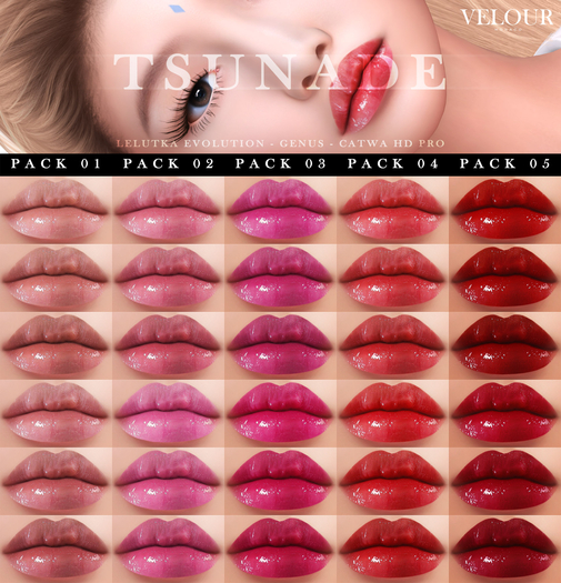 VELOUR: "Tsunade" HD Lips - Pack 05 (Genus)