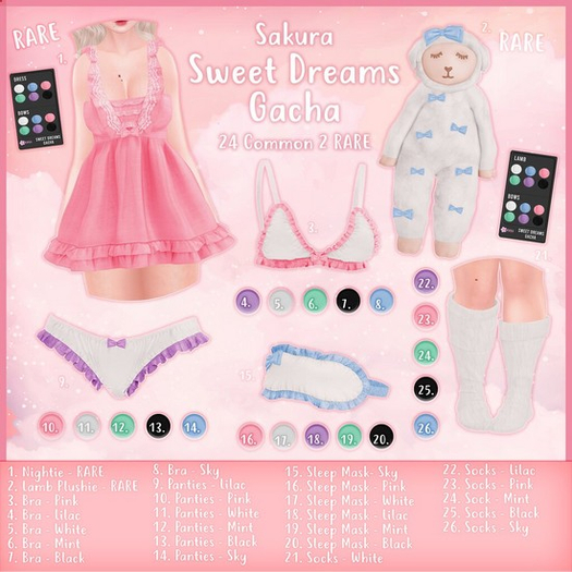 {Sakura} Sweet Dreams - Sleep Masks - Mint