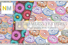 Treats Double Patterns Kit 10 Seamless Textures NM Cake Donuts Kawaii Food Designs