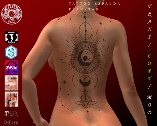 Tatuaje Planeta Espalda