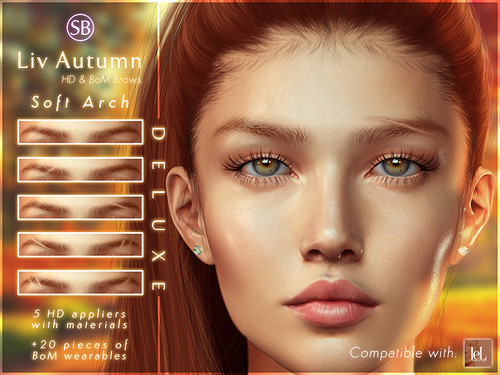 Eyebrows, Lelutka RIVER: LivAutumn.SoftArch.DELUXE