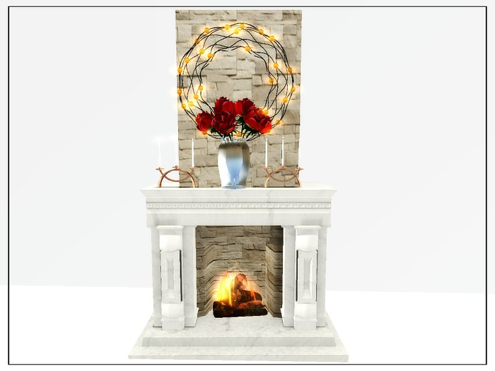 [AE] Home Decor -Elegant Stone Fireplace A1