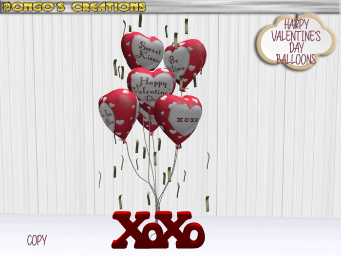 BMC3073 - HAPPY VALENTINE'S DAY - LOVE HEART  BALLOONS.