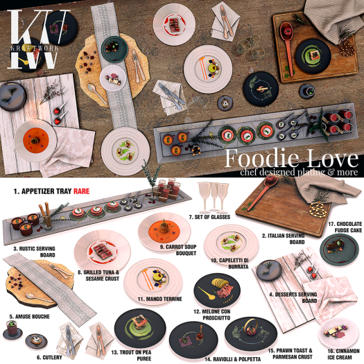 1 KraftWork Foodie Love . Appetizer Tray RARE