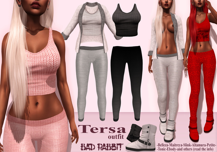 .:Bad Rabbit:. Tersa outfit Light and Dark Drop Grey
