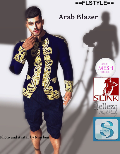 ==FLSTYLE== Arab Blazer golden for men