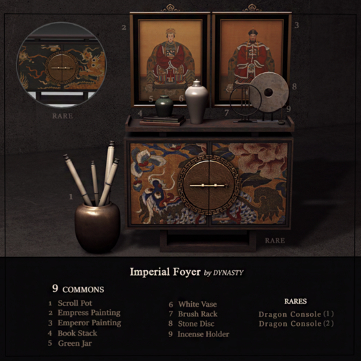 DYNASTY - Imperial Foyer - Dragon Console 2 RARE