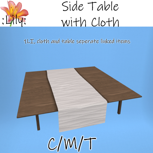 :LILY: Side Table with Cloth