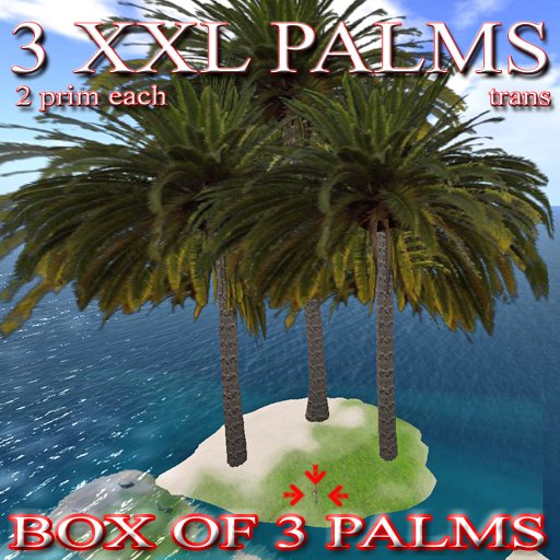 3 XXL 2 prim Palms 3 x big palm dark