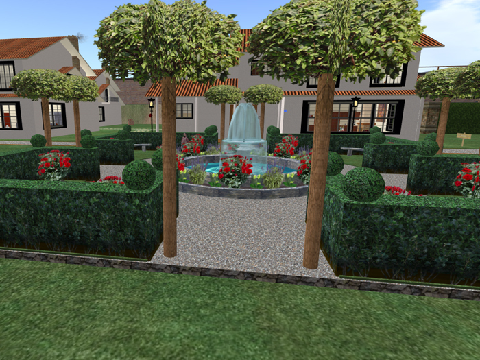 Italian Garden Red Roses & Yellow Primroses  