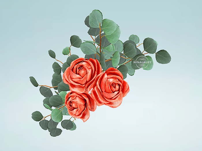 *LODE* Head Accessory - Eucalyptus & Roses [orange]