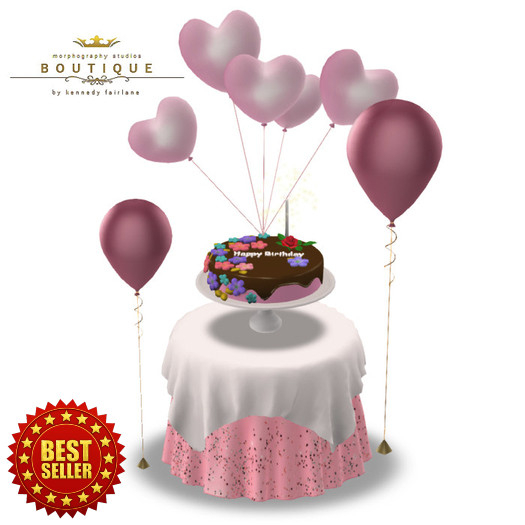 1Birthday Cake with Table & Chairs Set PINK (BOXED)