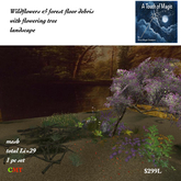 Wildflowers & Forest floor debris with flowering tree -Box