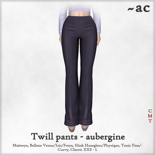 ~AC Twill Pants - aubergine