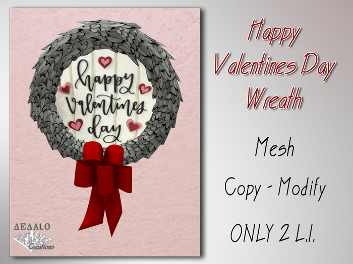 Happy Valentines Day Wreath - * SPECIAL PRICE Happy Valentine Promo *