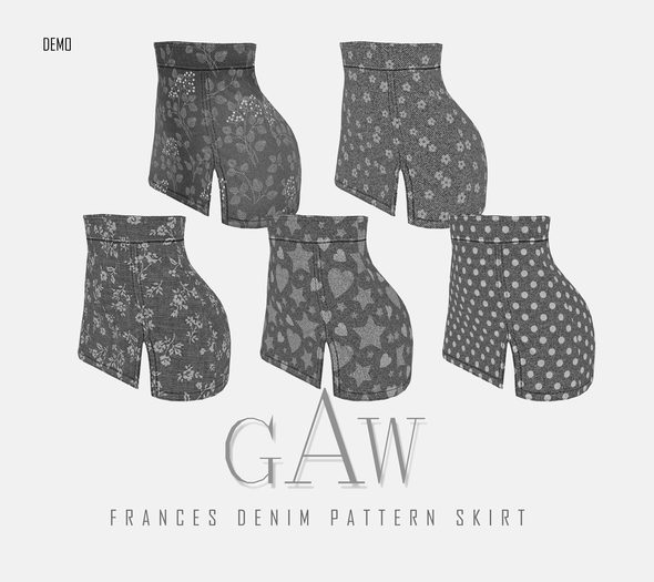 GAW Frances Denim Pattern Skirt DEMO