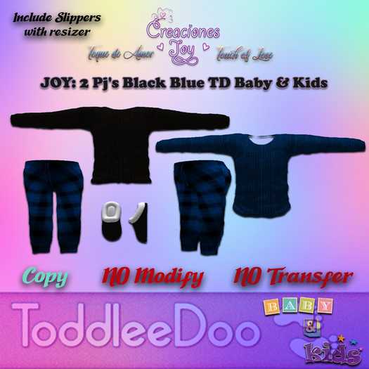 JOY: 2 Pj's TD Baby + kids blue