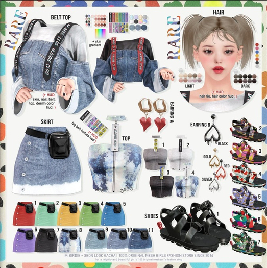 `M.BIRDIE / Pookie look.BELT TOP Maitreya RARE