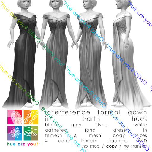 "hue are you?" DEMO interference formal gown