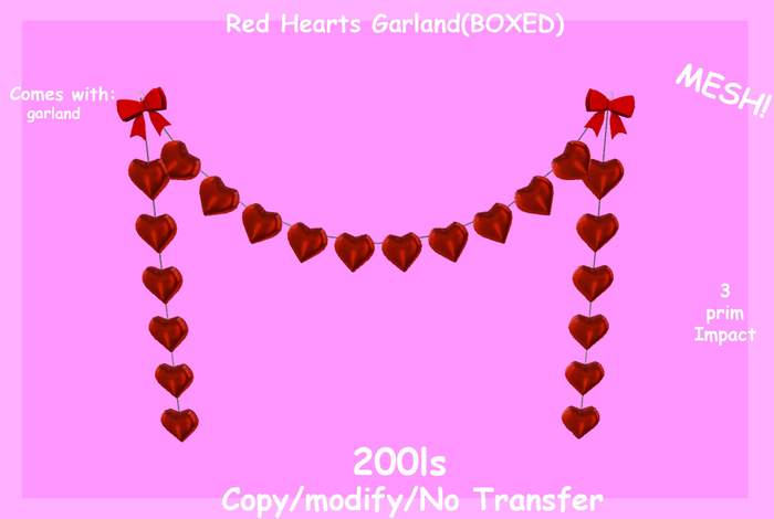 Red Hearts Garland(BOXED)
