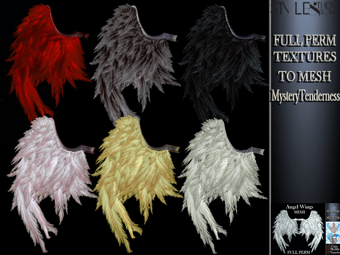 Second Life Marketplace - STYLES -Angel's Wings -Texture FULL PERM