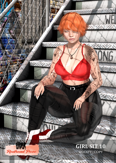 [REDHEAD POSE] GIRL SIT 10